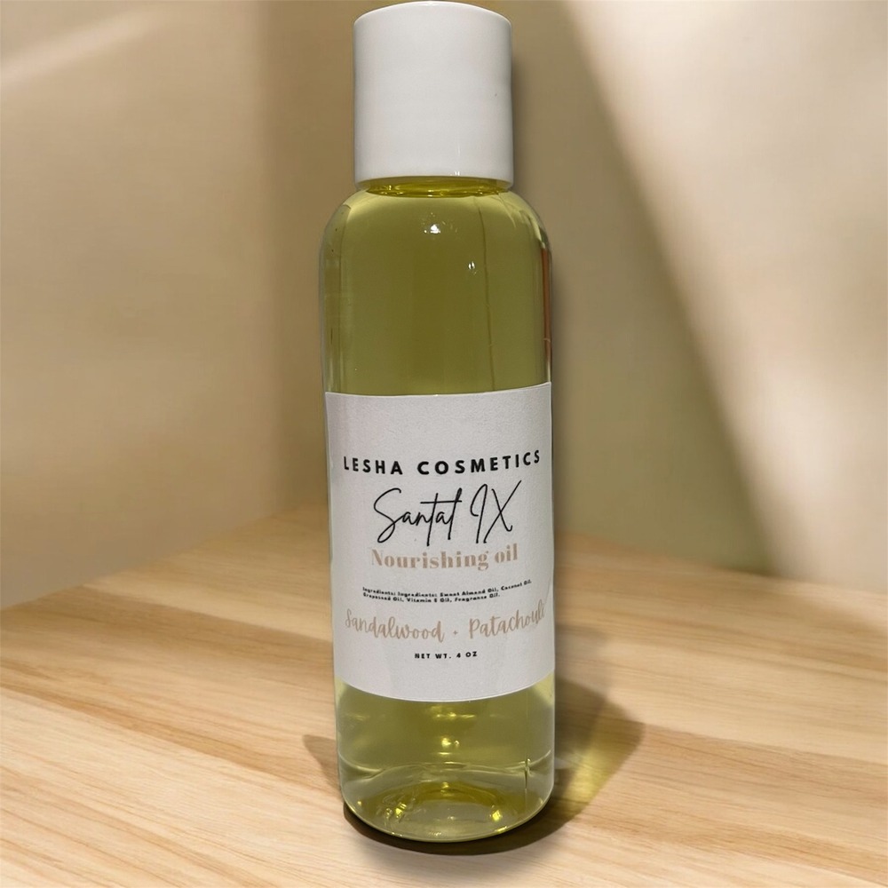Lesha Cosmetics Santal IX Nourishing Oil - Sandalwood, Patchouli - 4oz Handmade